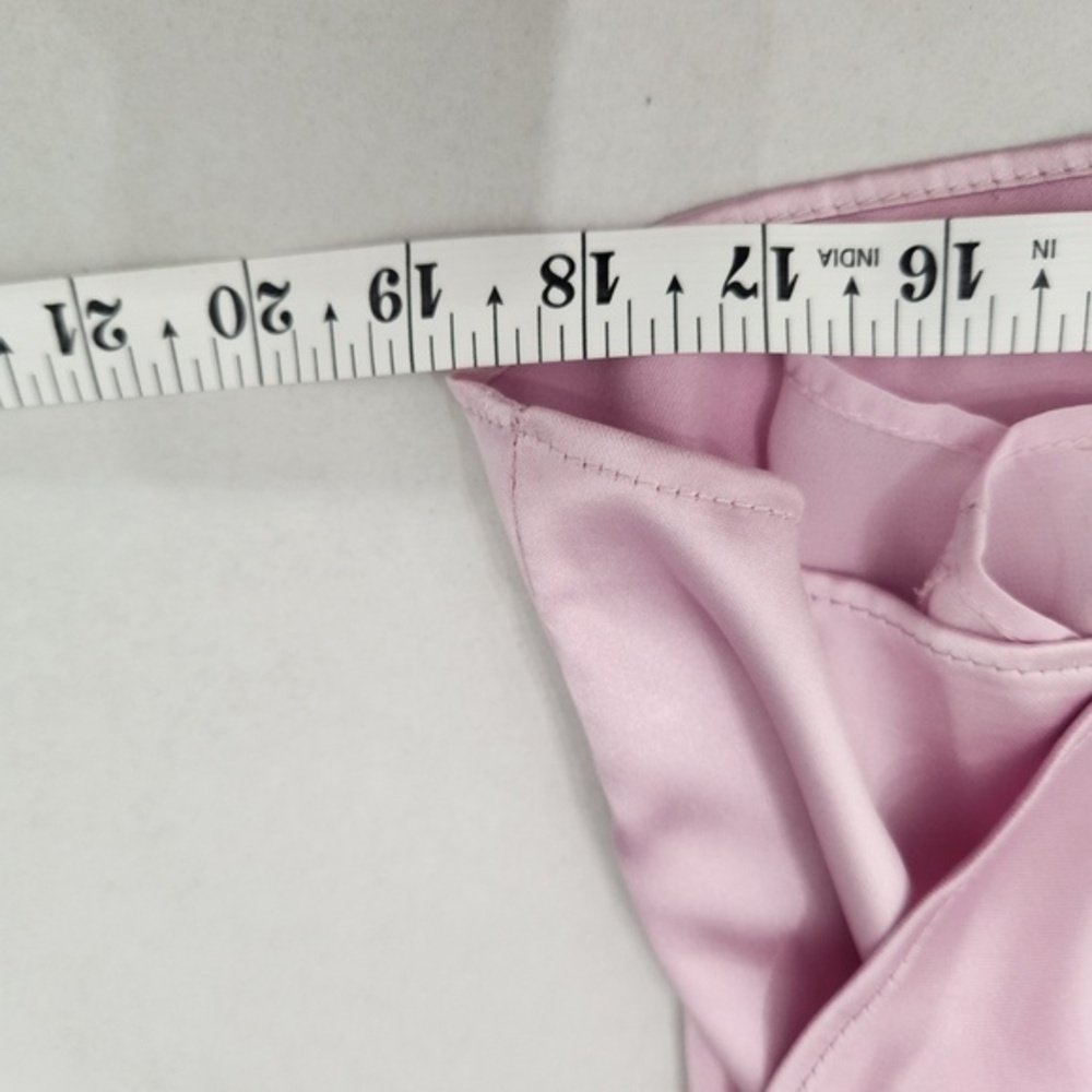 Zara Dress Womens Size Small Light Pink‎ Shirt Satin Collared Wrap Elegant Dress - Picture 7 of 14